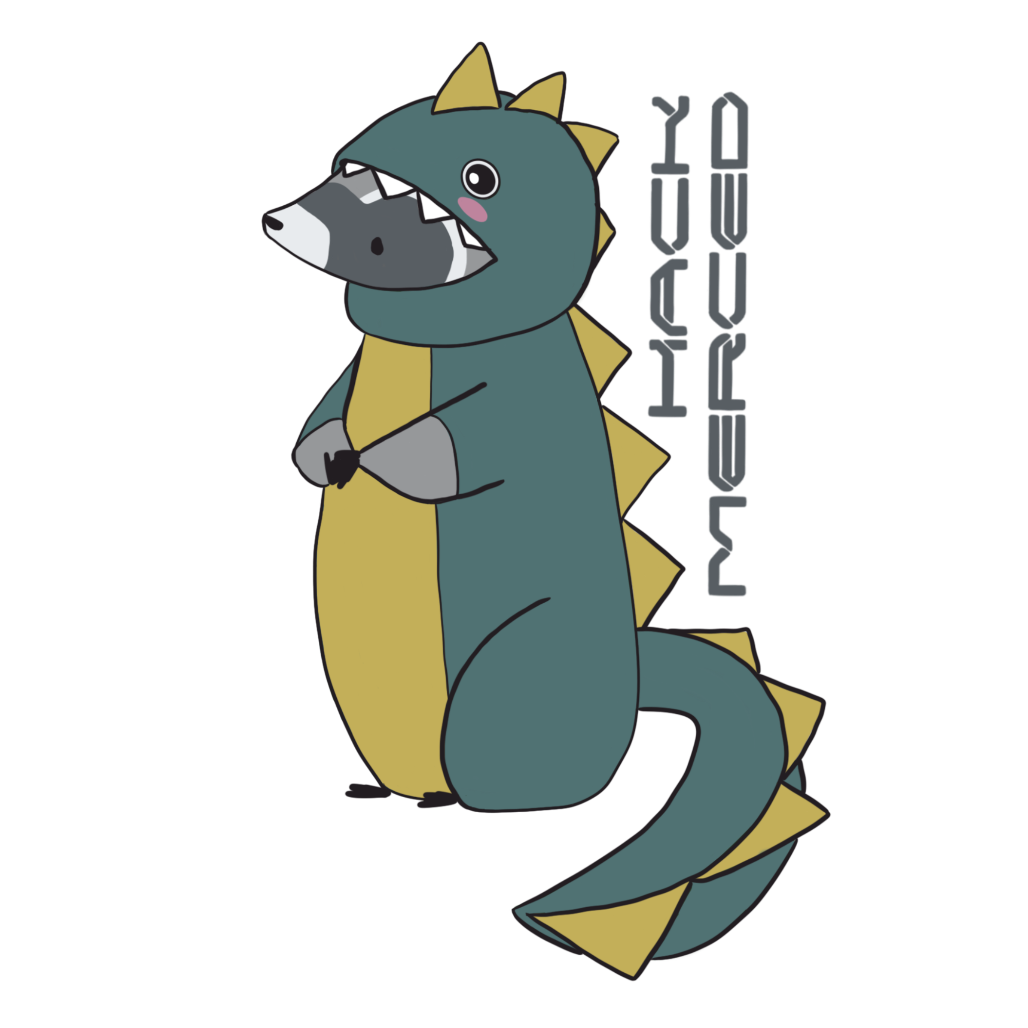 HackMerced X Mascot DinoRacoon by Megan Ciraulo